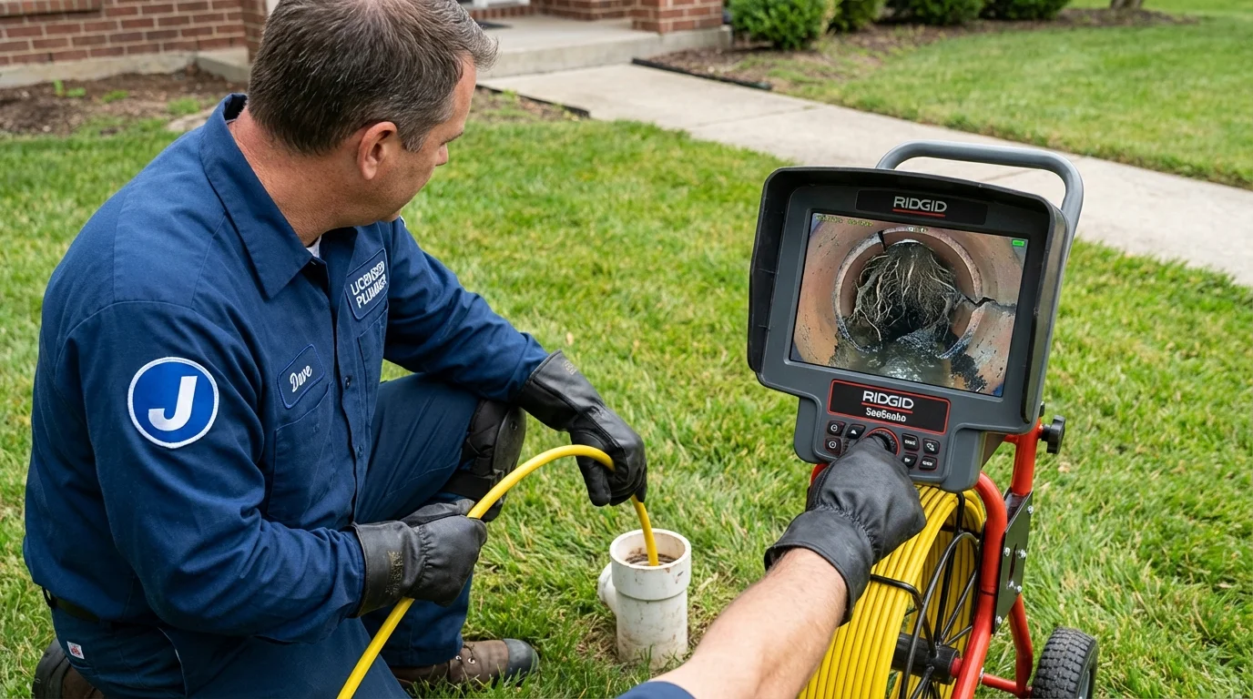 Sewer camera inspection being performed by Johns Plumbing LLC in Duchesne
